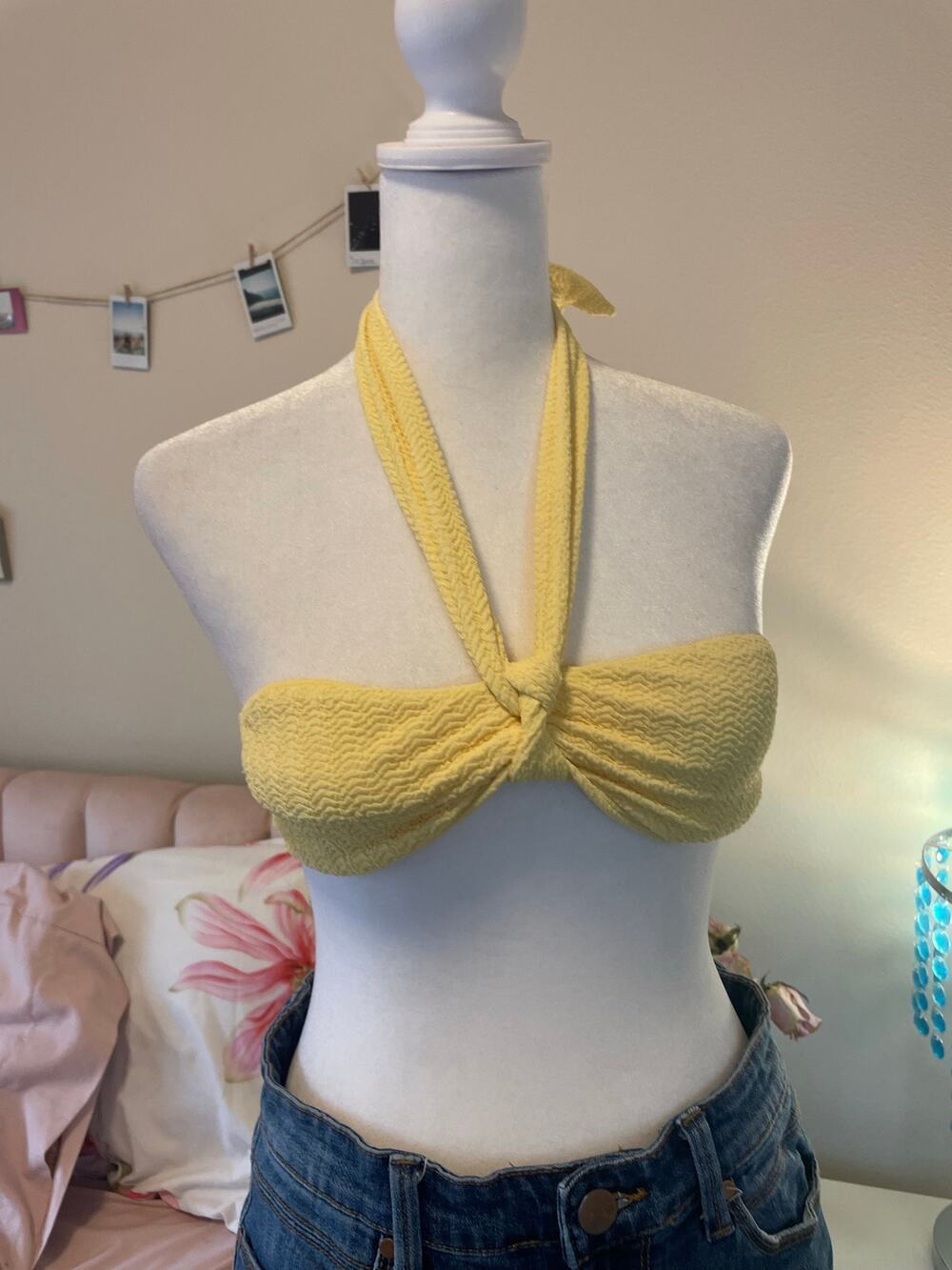 yellow abercrombie swim top